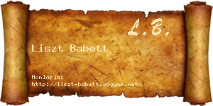 Liszt Babett névjegykártya